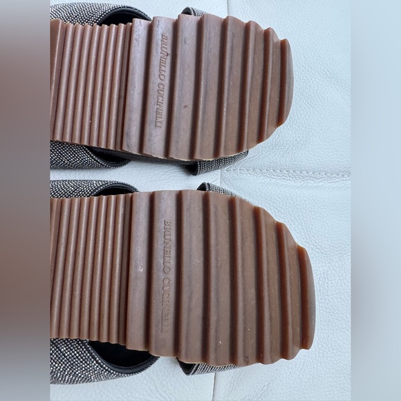 🎁Authentic Brunello Cucinelli Monili gray summer shoes sandals flip flops 7 7.5 - Picture 7 of 10